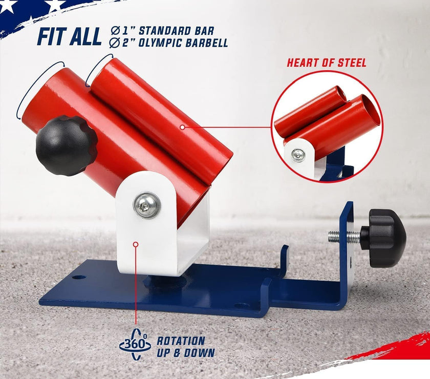 T Bar Row Platform, Landmine Attachment for Barbell Fits 1” Standard Bar & 2” Olympic Bar, Landmine Handle T Row