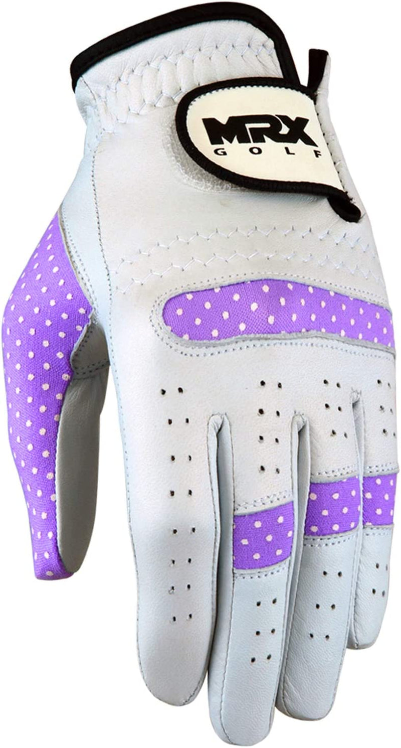 MRX Women Golf Glove Left Handed Golf Gloves Sweat Resistant Soft Cabretta Leather Regular Fit Women Golfer Glove