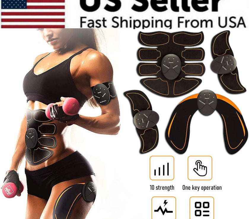 EMS Abdominal Muscle Toning Trainer ABS Stimulator Toner Fitness Binder Gym Belt