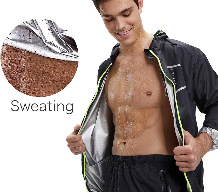 Sauna Suit Men Non Rip Boxing Sweat Suits Exercise Workout Jacket