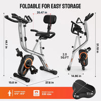 4In1 Folding Magnetic Exercise Bike Indoor Cycling X Bikes Upright Stationary Bicycle 320Lb