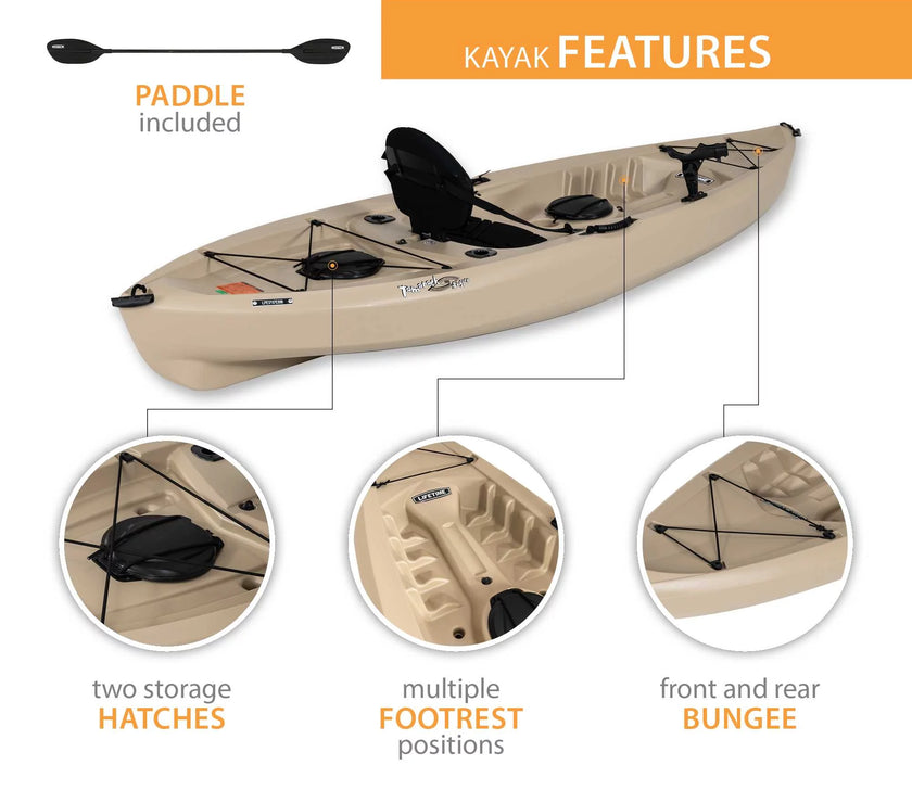 Tamarack Angler 10 Ft Fishing Kayak, Tan (90508)