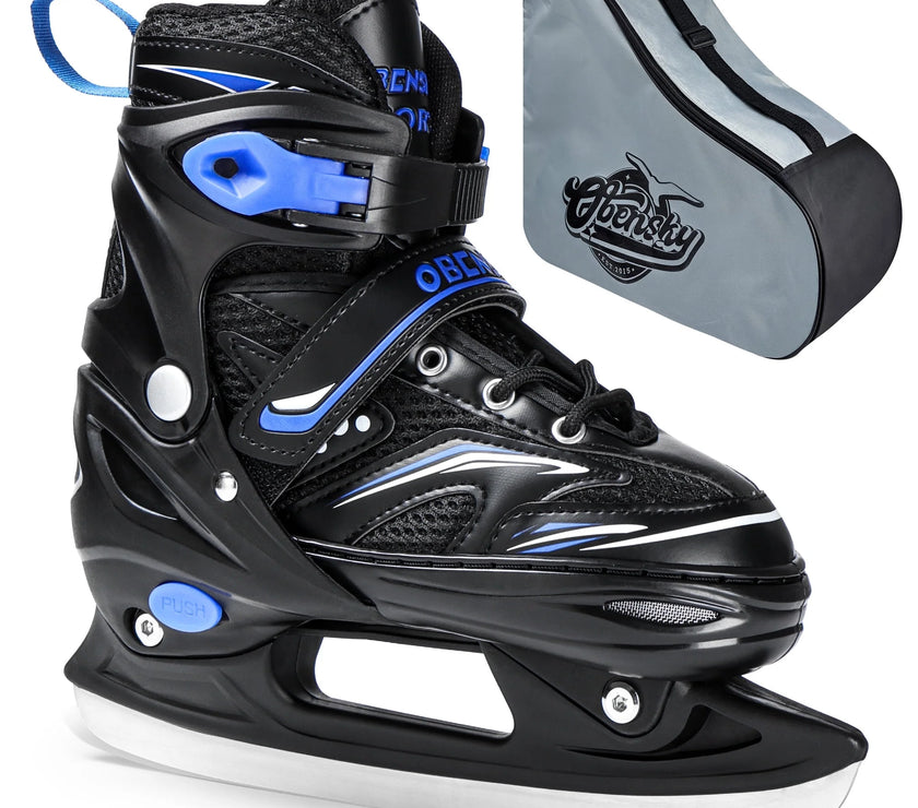 Adjustable Ice Skates with Free Skate Bag for Beginners,Kids,Girls&Boys-Ice Skating Shoes with Stainless Steel Blade