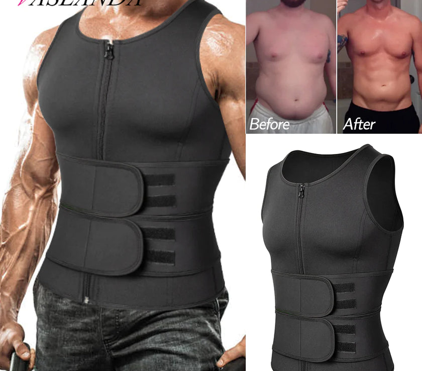 Men Body Shaper Waist Trainer Sauna Suit Sweat Vest Slimming Underwear Weight Loss Shirt Fat Burner Workout Tank Tops Shapewear