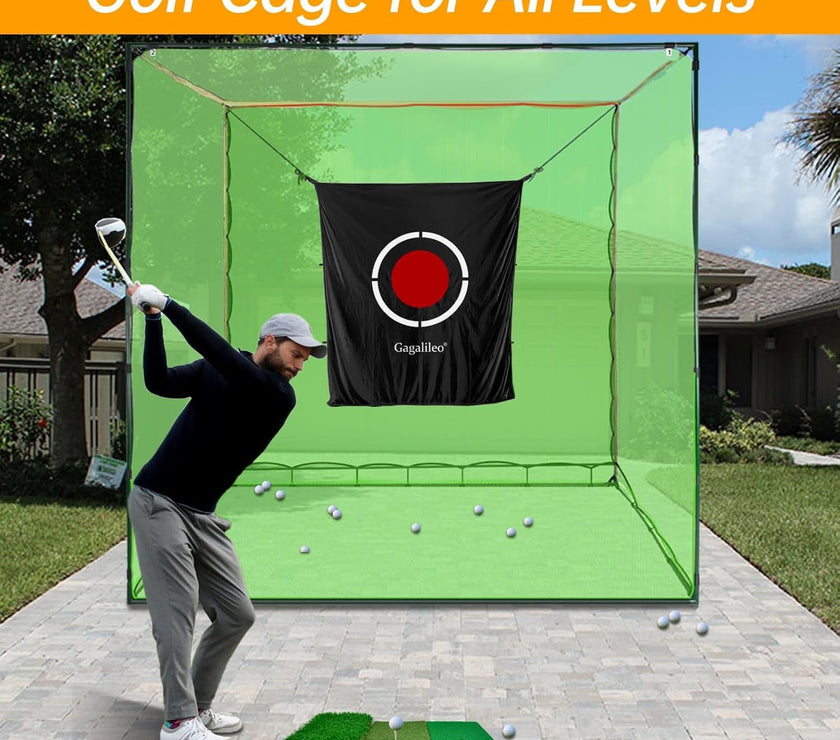 Golf Practice Hitting Nets for Backyard Driving Indoor Use Heavy Duty Practice Golf Driving Nets for Backyard Premium Portable Golf Impact Nets Cages with Frame