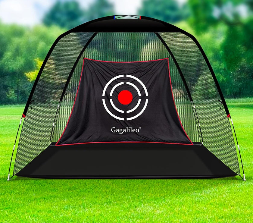 Golf Hitting Practice Nets for Backyard Driving Heavy Duty Men Real Indoor Golf Balls Hitting Pitching Driving Nets for Indoor Outdoor Garage Use Golfing Swing Training Impact Cages with Frame and Net