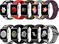 10 PACK Watch Band Compatible with Apple Watch 38Mm 40Mm 41Mm 42Mm 44Mm 45Mm 46Mm 49Mm, Elastic Adjustable Length, Stretch Nylon Sports Watch Strap, Compatible with Iwatch Series Ultra 2 SE/10/9/8/7/6/5/4/3/2/1 for Men Women