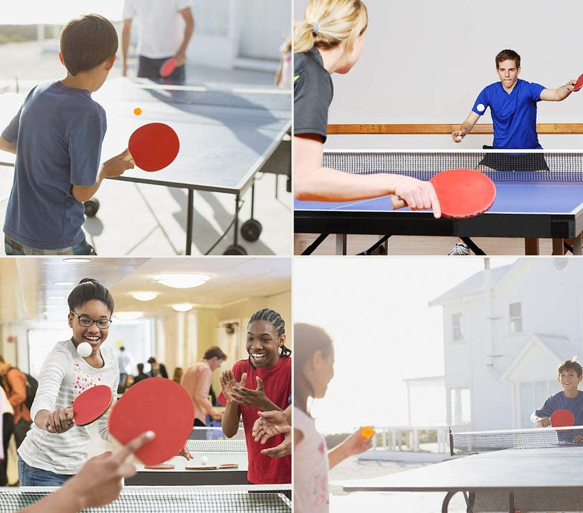 Ping Pong Paddle Set, Portable Table Tennis Set with Retractable Net,Rackets,Balls and Carry Bag for Indoor/Outdoor Games