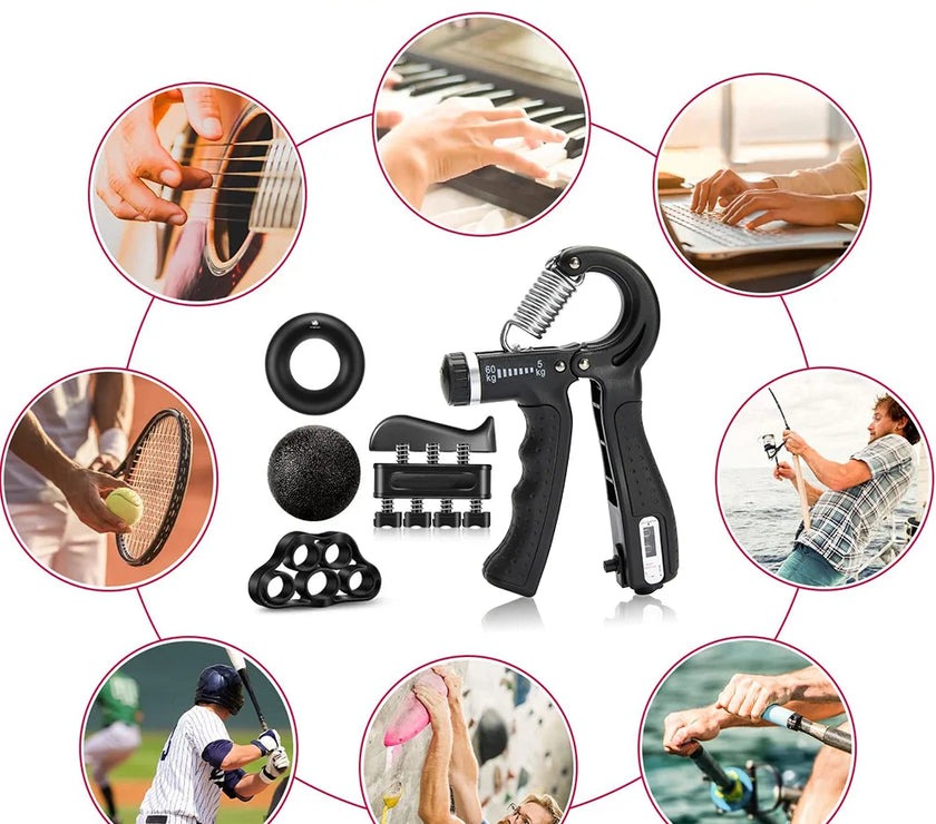 Adjustable 5-60Kg Heavy Hand Gripper Fitness Hand Exerciser Grip Wrist Training Finger Gripper Hand Strengthener for Patient