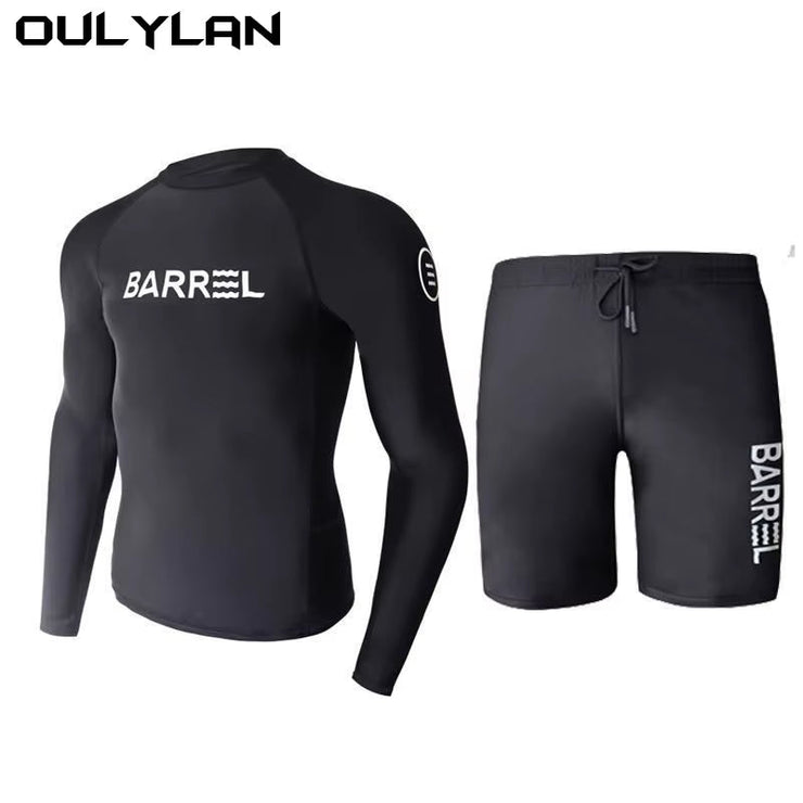 Oulylan Protection Men Swimsuit Diving Suit Long Sleeve Quick Drying Wetsuit Summer Sun Spearfishing Swim Surfing Training Suits