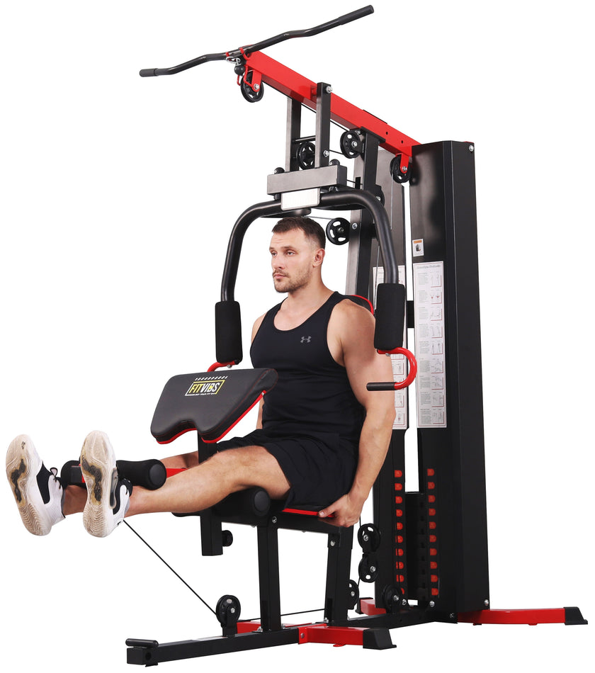 LX750 Multifunctional Full Home Gym System Workout Station with 122.5 Lbs Weight Stack, One Station, Comes with Installation Instruction Video, Ships in 5 Boxes