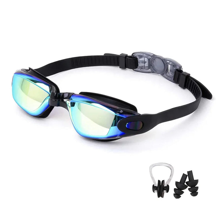 Swimming Goggles for Men Women Anti-Fog Uv Prescription Waterproof Silicone Adjust Swim Pool Eyewear Adults Kids Diving Glasses