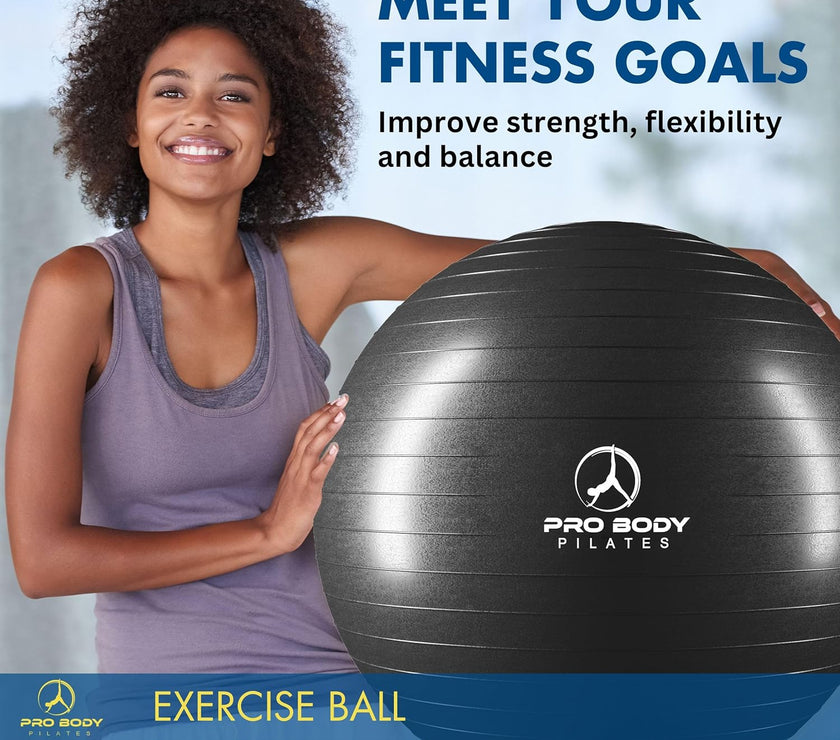 Ball Exercise Ball Yoga Ball, Multiple Sizes Stability Ball Chair, Large Gym Grade Birthing Ball for Pregnancy, Fitness, Balance, Workout and Physical Therapy W/Pump