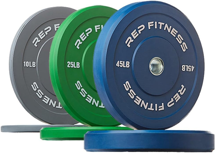 Fitness Color Bumper Plates – Color-Coded Low Odor Rubber Olympic Plates for Strength, Conditioning, and Weightlifting