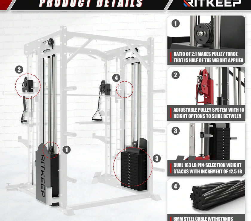 PMAX 5600 Home Gym Smith Machine - Integrated Weight System