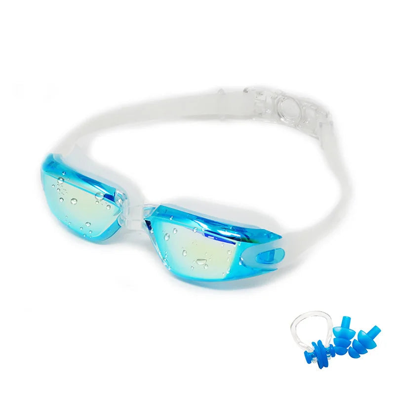 Swimming Goggles for Men Women Anti-Fog Uv Prescription Waterproof Silicone Adjust Swim Pool Eyewear Adults Kids Diving Glasses