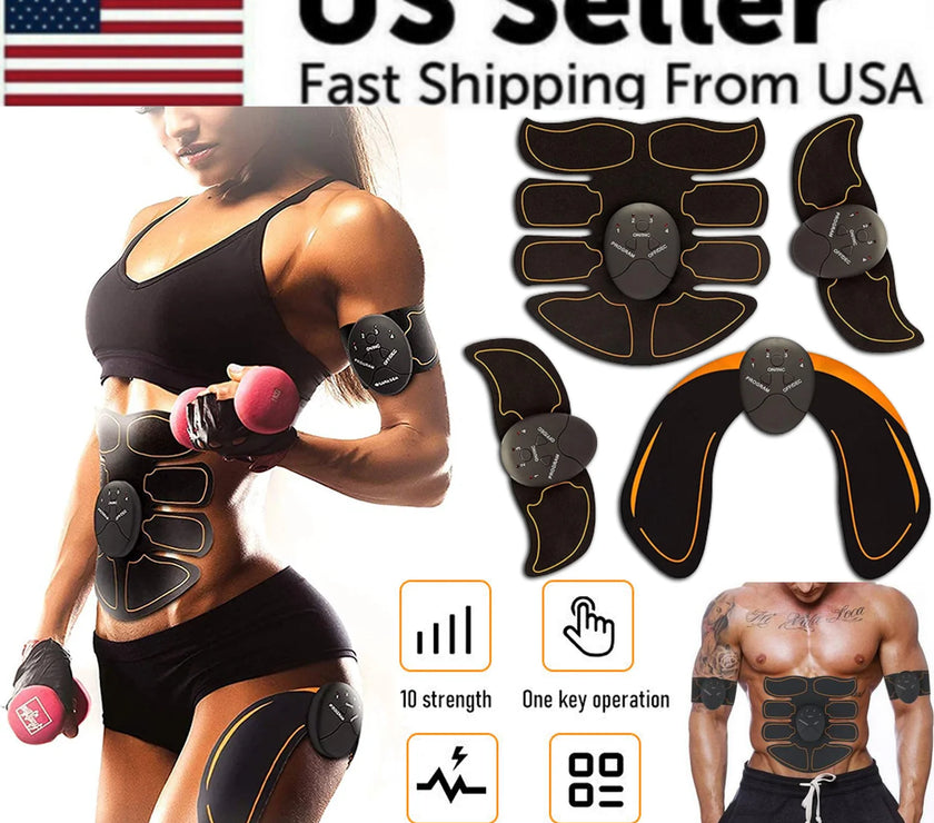 EMS Abdominal Muscle Toning Trainer ABS Stimulator Toner Fitness Binder Gym Belt