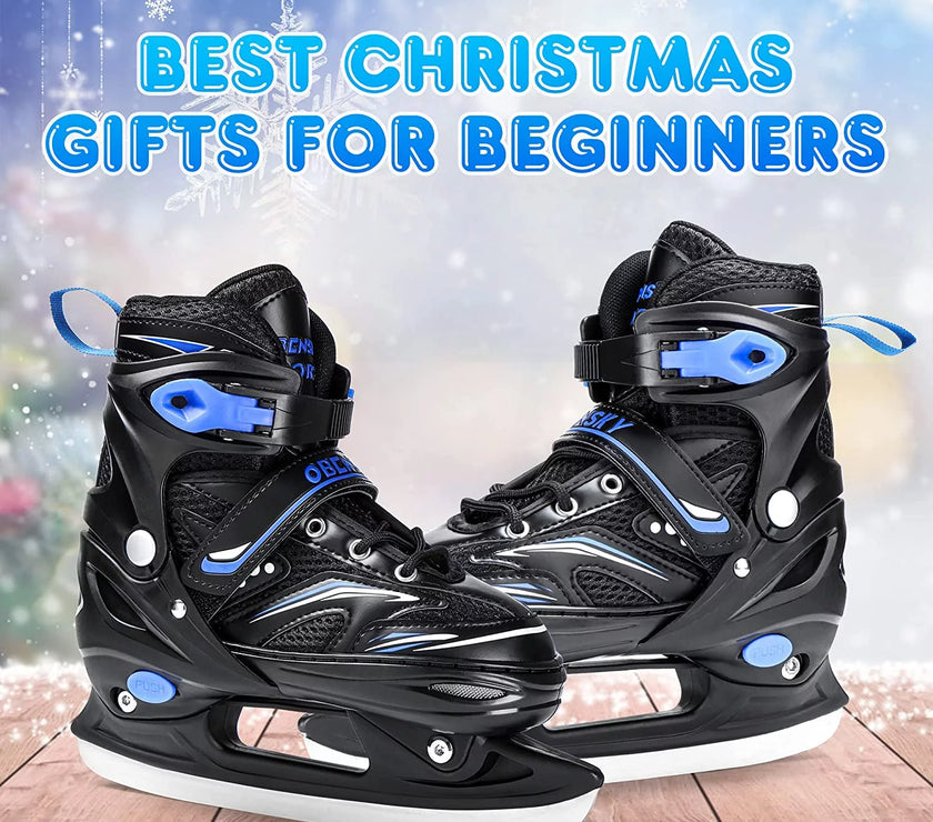 Adjustable Ice Skates with Free Skate Bag for Beginners,Kids,Girls&Boys-Ice Skating Shoes with Stainless Steel Blade