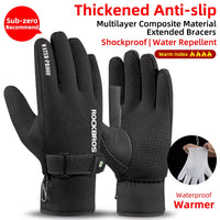 Winter Gloves Motorcycle Waterproof Fleece Thermal Gloves Snowboard Snowmobile Gloves Men Women Snow Cycling Gloves