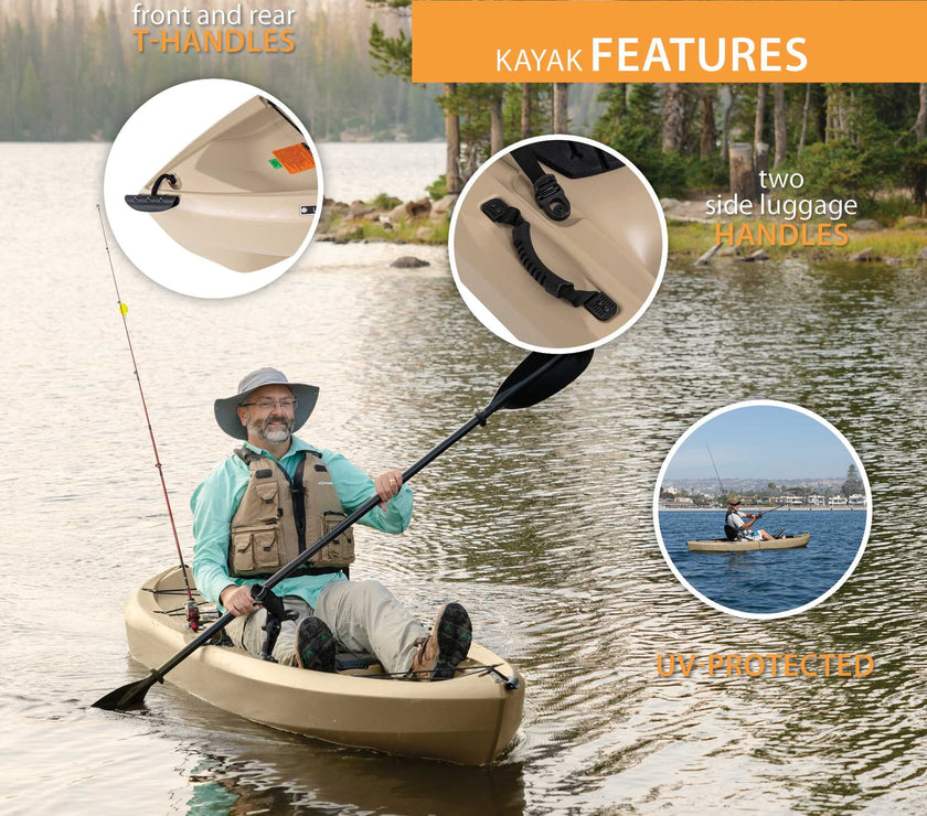 Tamarack Angler 10 Ft Fishing Kayak, Tan (90508)