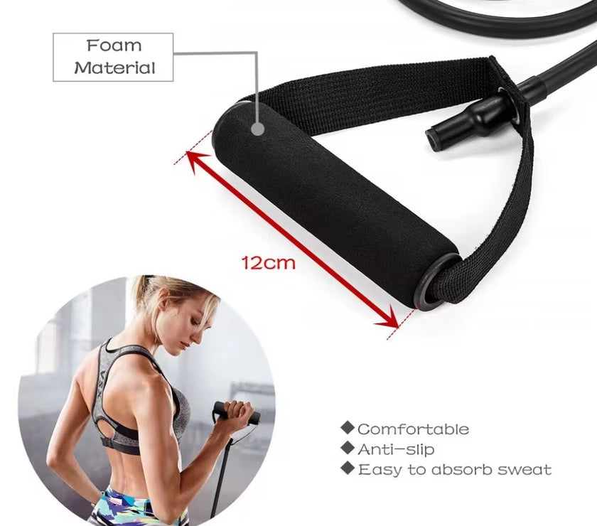 5 Levels Resistance Hot Yoga Pull Rope Bands Handles Elastic Sports Bodybuild Home Gym Workouts Muscle Training Rubber Tube Band