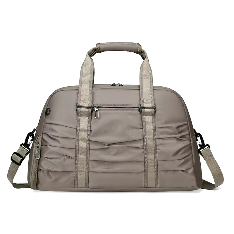 Travel Bag, Large Capacity Yoga Fitness Bag, Pleated Boarding, Business Trip Bag, Student Accommodation Storage Bag