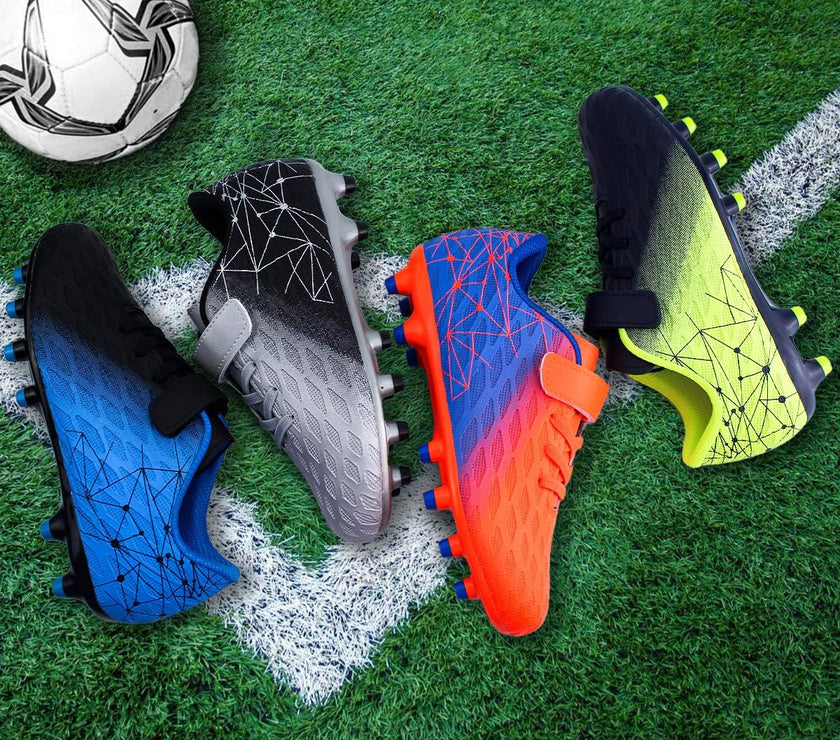 Kids Firm Ground Soccer Cleats Boys Girls Athletic Outdoor Football Shoes