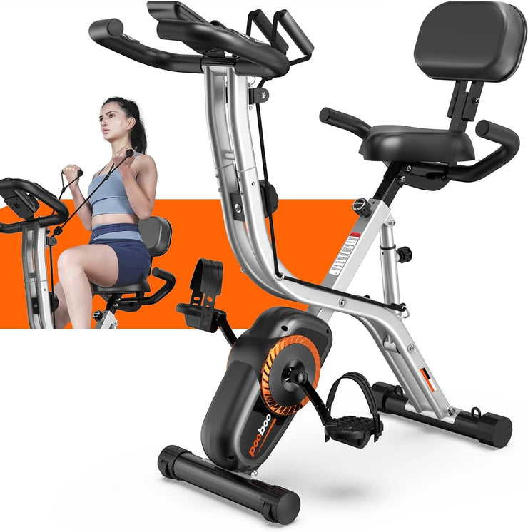 4In1 Folding Magnetic Exercise Bike Indoor Cycling X Bikes Upright Stationary Bicycle 320Lb