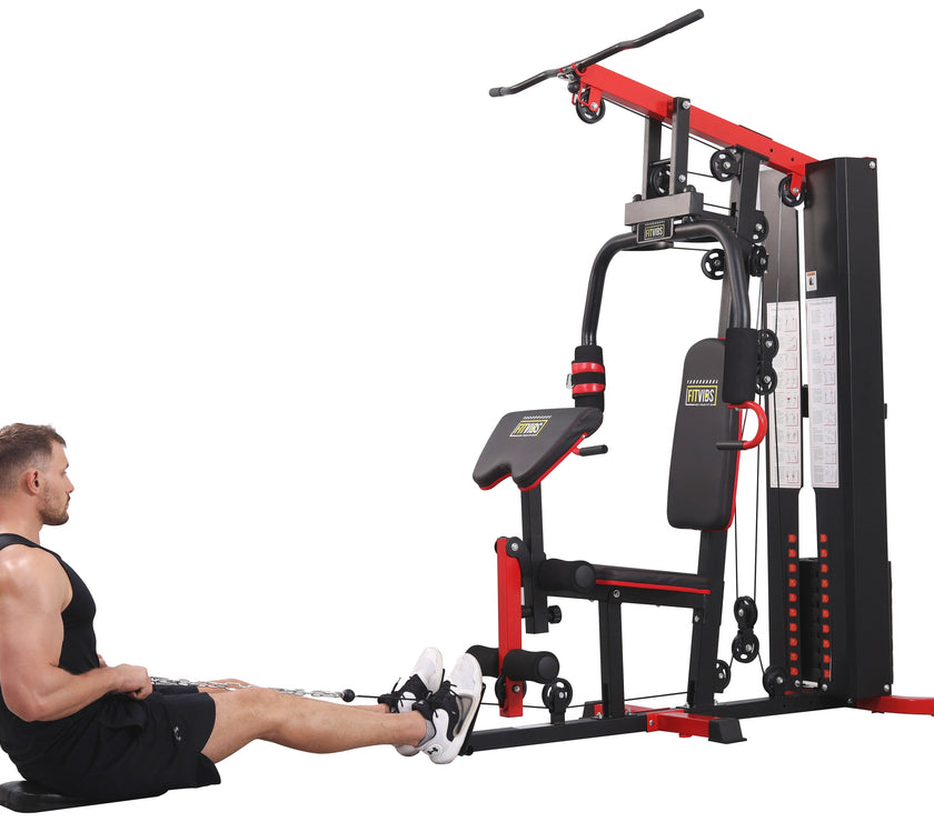 LX750 Multifunctional Full Home Gym System Workout Station with 122.5 Lbs Weight Stack, One Station, Comes with Installation Instruction Video, Ships in 5 Boxes