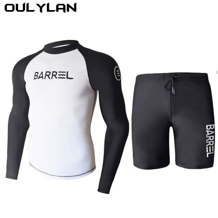 Oulylan Protection Men Swimsuit Diving Suit Long Sleeve Quick Drying Wetsuit Summer Sun Spearfishing Swim Surfing Training Suits