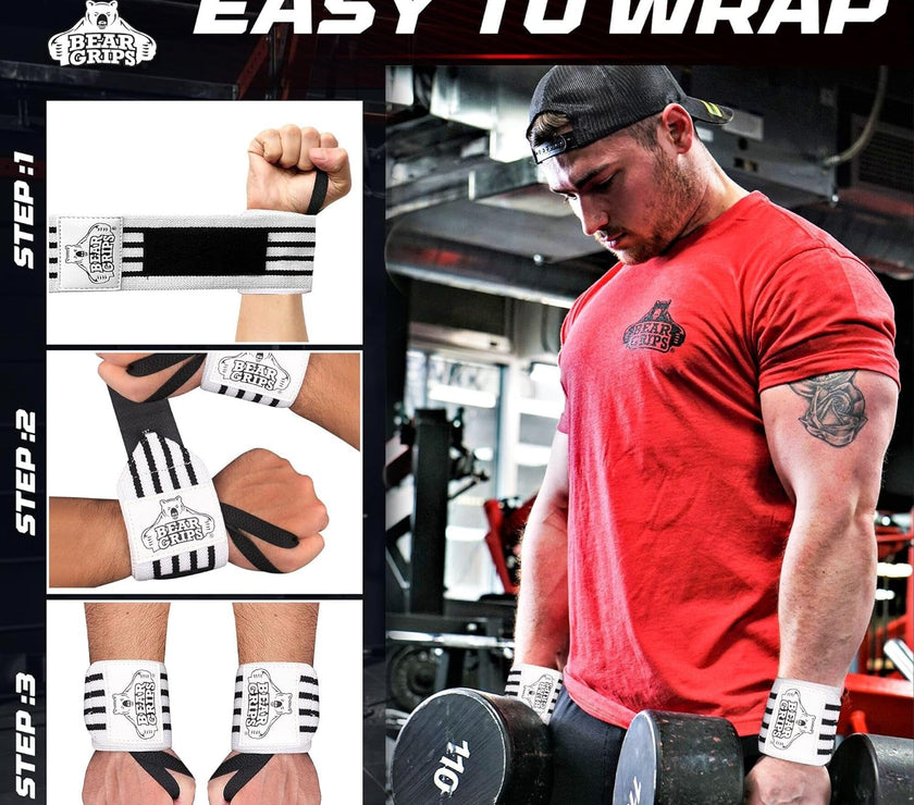 Wrist Wraps for Weightlifting | Weight Lifting Wrist Straps for Weightlifting | Extra Strength Gym Wrist Wraps | Two Wrist Wrap per Pack | 12” & 18” | Lifting Wrist Wraps for Men & Women