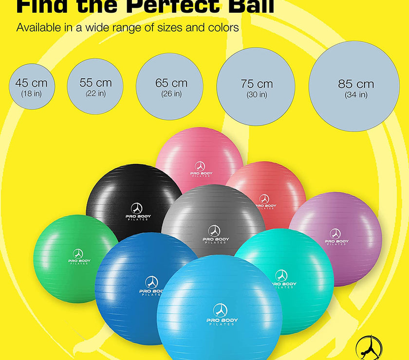 Ball Exercise Ball Yoga Ball, Multiple Sizes Stability Ball Chair, Large Gym Grade Birthing Ball for Pregnancy, Fitness, Balance, Workout and Physical Therapy W/Pump