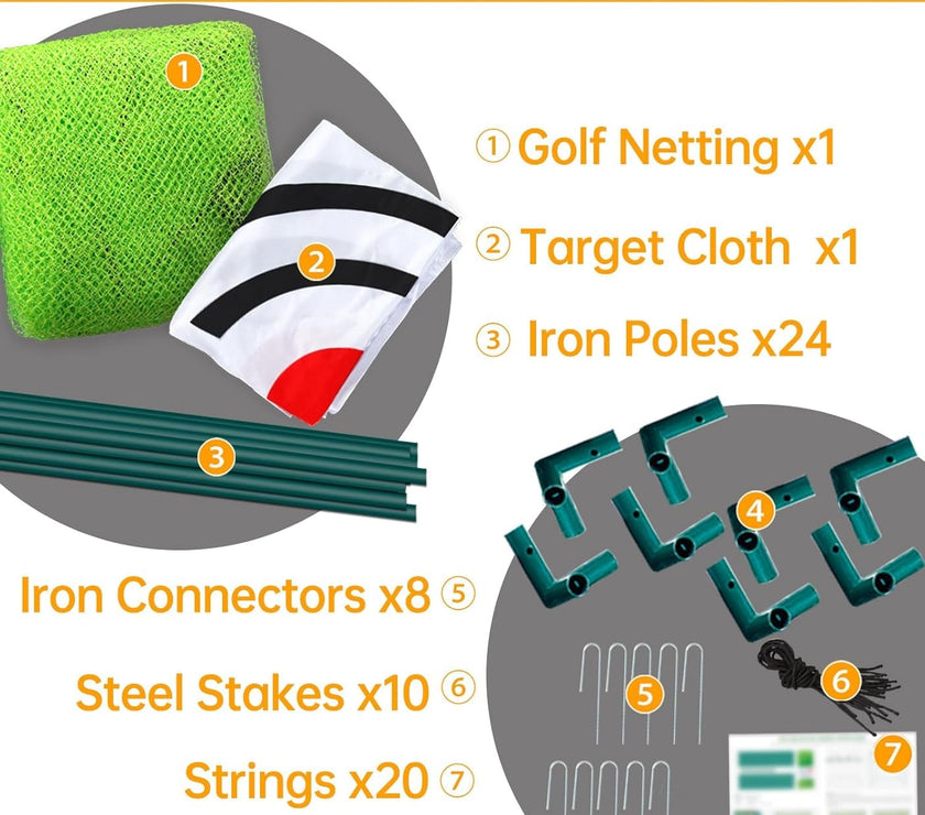 Golf Practice Hitting Nets for Backyard Driving Indoor Use Heavy Duty Practice Golf Driving Nets for Backyard Premium Portable Golf Impact Nets Cages with Frame