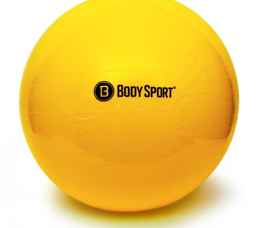 Yellow Fitness Ball (65 Cm), Pump & Exercise Guide Included