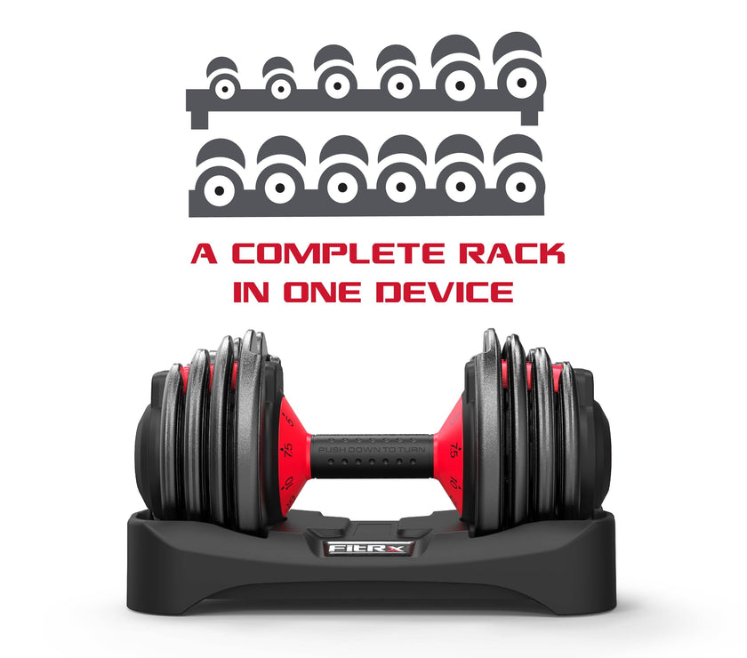 Smartbell 2-Pack, Two 25Lbs. Quick-Select 9 in 1 Adjustable Dumbbell for Home Gym, 5-25Lbs. Weight in 2.5Lbs Increments