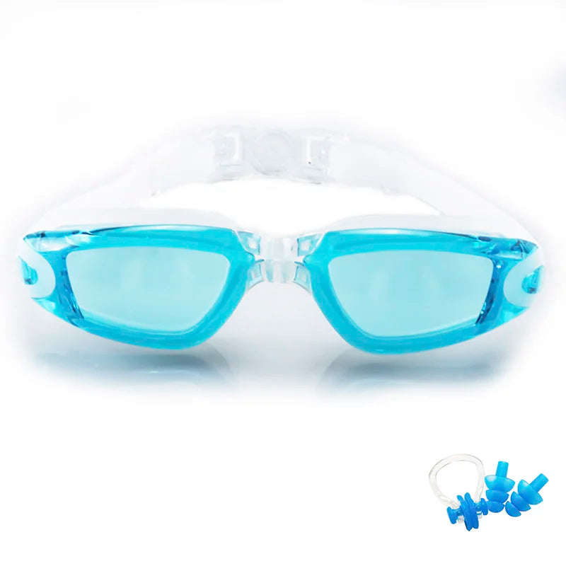 Swimming Goggles for Men Women Anti-Fog Uv Prescription Waterproof Silicone Adjust Swim Pool Eyewear Adults Kids Diving Glasses