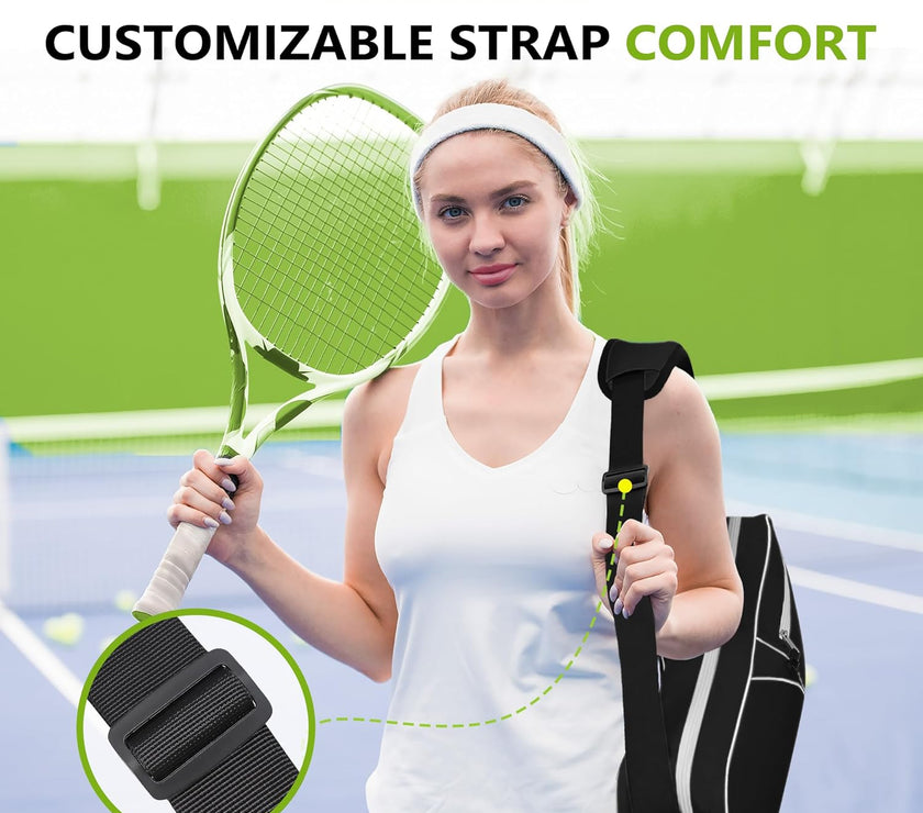 3 Racquet Tennis-Bag Premium Tennis-Racket-Bag with Protective Pad, Professional or Beginner Tennis Players, Lightweight Tennis Bag for All Ages