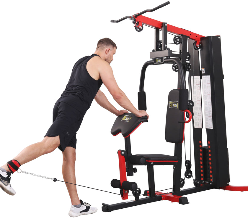 LX750 Multifunctional Full Home Gym System Workout Station with 122.5 Lbs Weight Stack, One Station, Comes with Installation Instruction Video, Ships in 5 Boxes