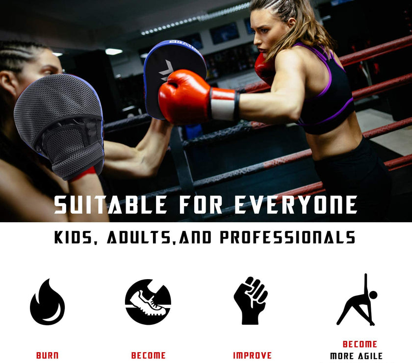 Boxing and MMA Punching Mitts - Hook & Jab Pads, Focus Punch Mitts, Target Focus Pads, and Kick Shield for Muay Thai Training