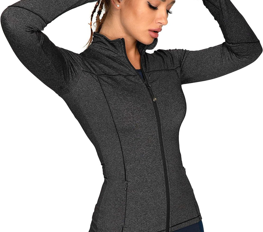 Womens Running Jackets Athletic Workout Scrub Jacket Track Full Zip up Gym for Women Yoga Top