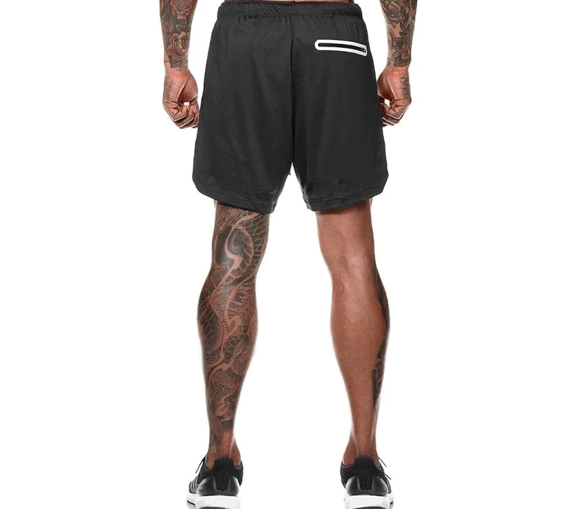 Sport Shorts Men Sportswear Double-Deck Running Shorts 2 in 1 Beach Bottoms Summer Gym Fitness Training Jogging Short Pants