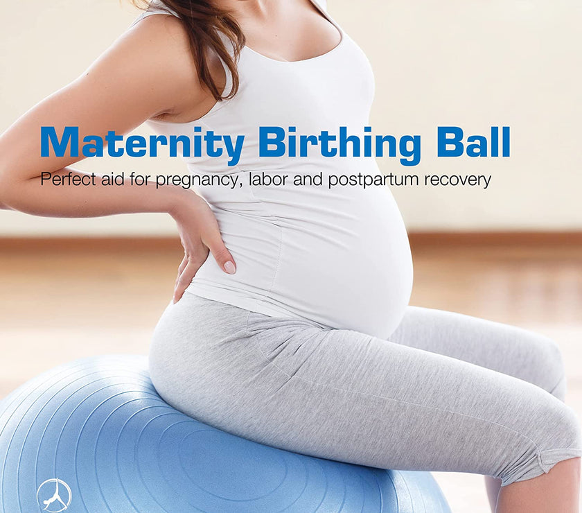 Ball Exercise Ball Yoga Ball, Multiple Sizes Stability Ball Chair, Large Gym Grade Birthing Ball for Pregnancy, Fitness, Balance, Workout and Physical Therapy W/Pump