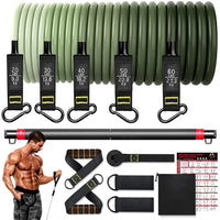 New Resistance Band Set Workout Bands Exercise Band 5 Tube Fitness with Door Anchor Handles Legs Ankle Straps and Fitness Stick