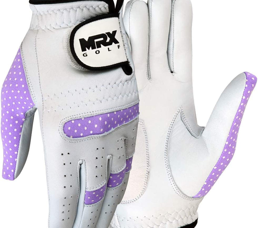 MRX Women Golf Glove Left Handed Golf Gloves Sweat Resistant Soft Cabretta Leather Regular Fit Women Golfer Glove