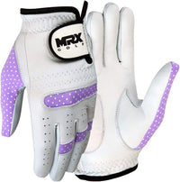 MRX Women Golf Glove Left Handed Golf Gloves Sweat Resistant Soft Cabretta Leather Regular Fit Women Golfer Glove