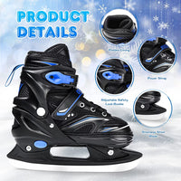 Adjustable Ice Skates with Free Skate Bag for Beginners,Kids,Girls&Boys-Ice Skating Shoes with Stainless Steel Blade