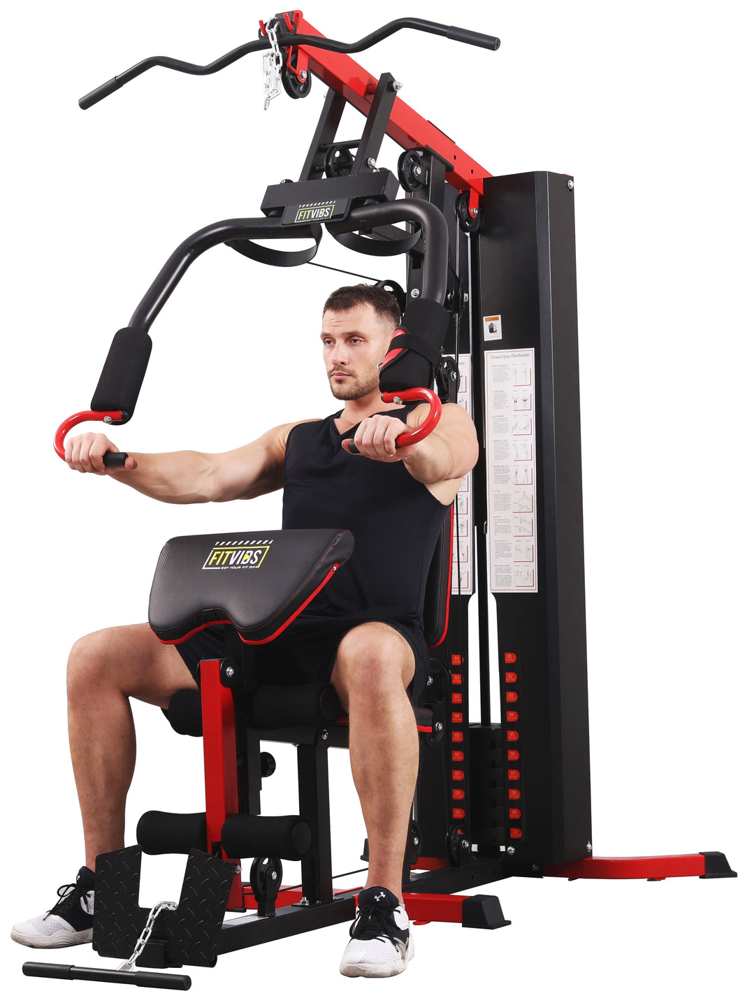 LX750 Multifunctional Full Home Gym System Workout Station with 122.5 Lbs Weight Stack, One Station, Comes with Installation Instruction Video, Ships in 5 Boxes