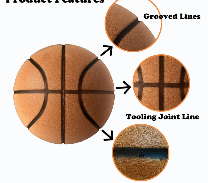 Grooved Silent Basketball 29.5''/27.5''Foam Basketball Indoor Training Silent Ball Dribbling Quietly Bounce Basketball No Noise