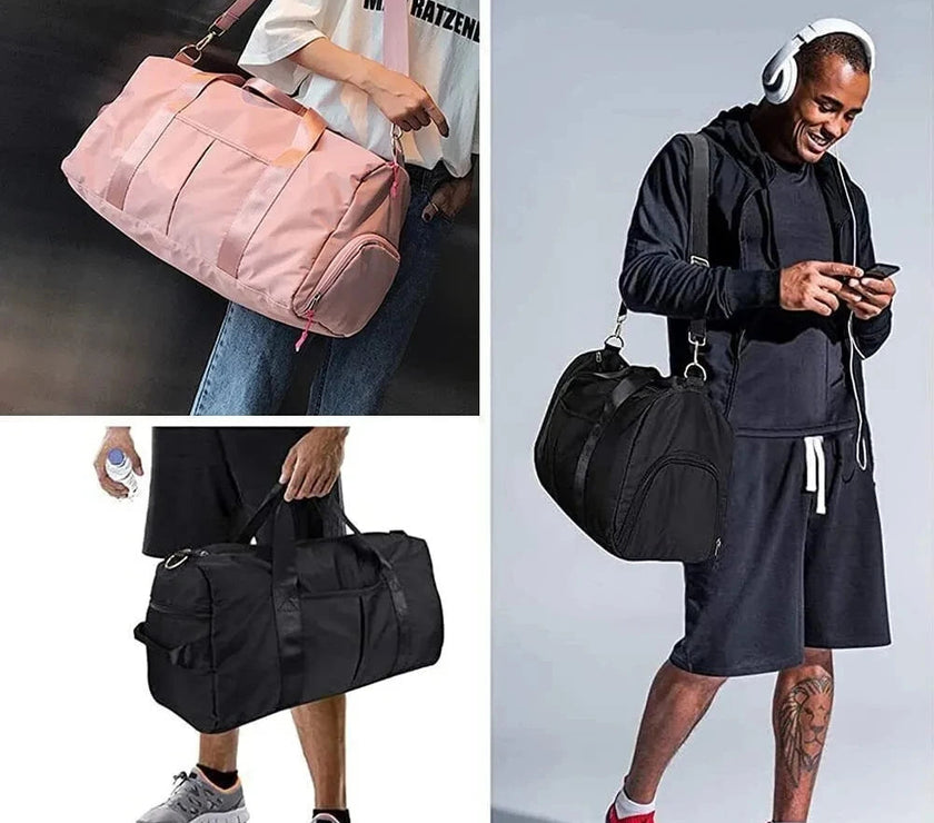 Travel Workout Fitness Sports Gym Bag Luggage with Wet Pocket Shoes Compartment Travel Yoga Sports Gym Duffel Bag for Men Women