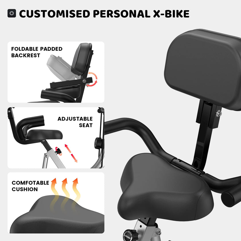 4In1 Folding Magnetic Exercise Bike Indoor Cycling X Bikes Upright Stationary Bicycle 320Lb